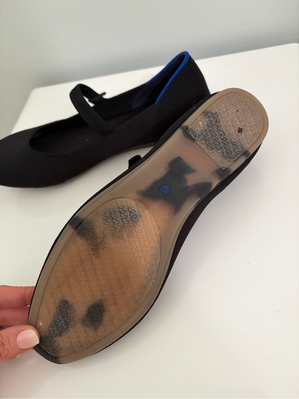 Like New Rothy's The Square Mary Jane Ballet Flat Black Size 7 - Picture 7 of 8
